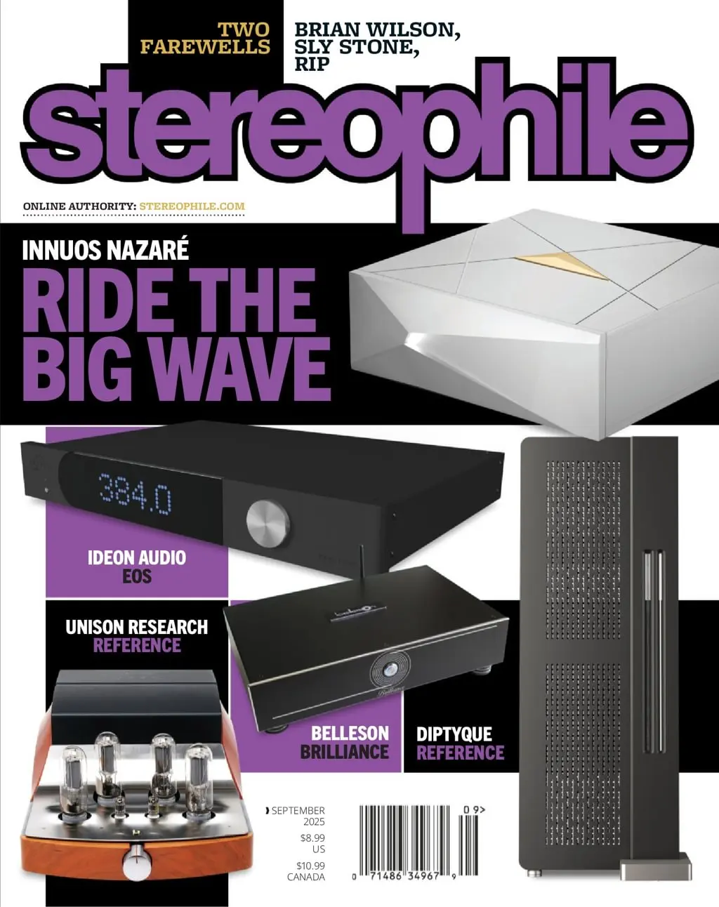September 2025 Stereophile cover featuring the Diptyque Reference loudspeaker